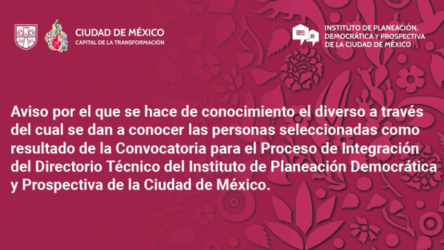 Directorio Técnico del Instituto de Planeación Democrática y Prospectiva de la Ciudad de México